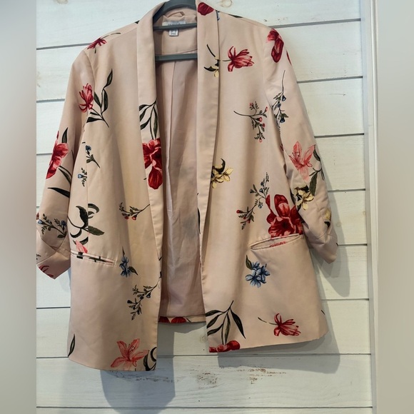 Primark Floral Kimono Blazer Jacket in blush size women’s 16 - Picture 14 of 14